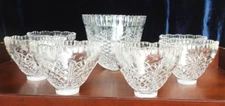 Floral Etched Crystal Shade Set of 7 Lamp  Parts