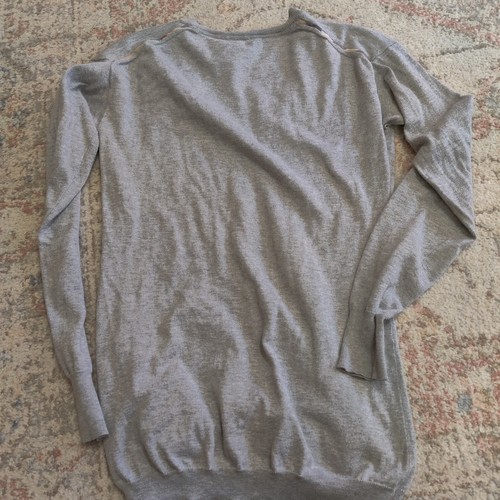 Burberry Brit Sweater XS V Neck Gray Grey Pullover - Picture 5 of 6
