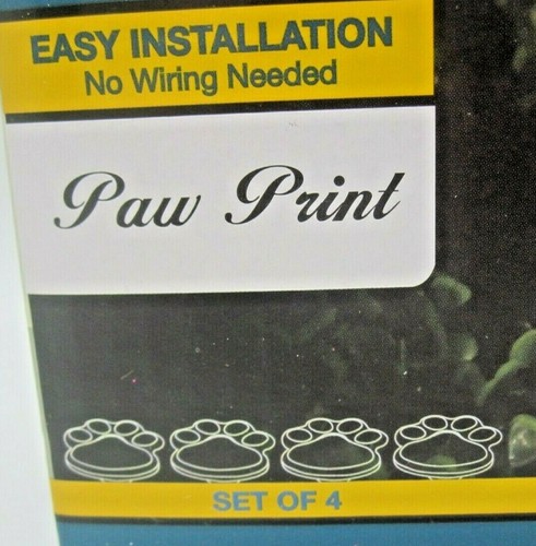 4 Solar Schwarz Finish Pfotenabdruck Lichter Hund LED Patriot Beleuchtung Landschaft Neu - Bild 2 von 6