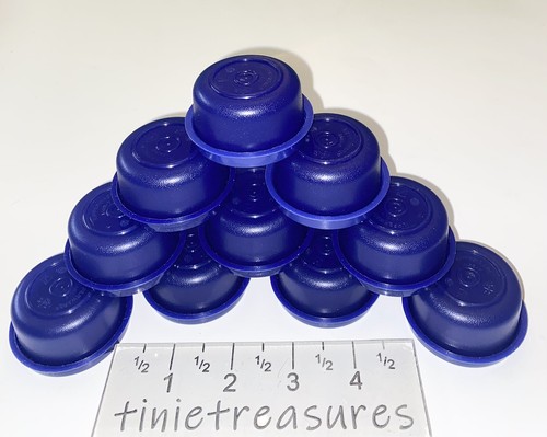 Tupperware smidget set of 10 New color Dark blue W/matching Lids tinietreasure - Picture 2 of 3
