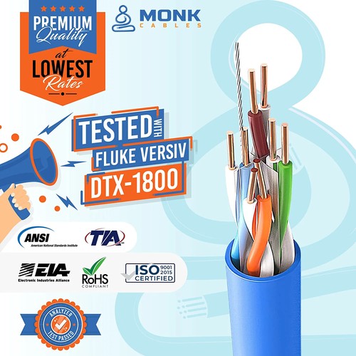 CAT6 Plenum 1000 Fuß Bulk CMP 23AWG 550 MHz UTP Ethernet Netzwerkkabel Mehrfarbig - Bild 3 von 33