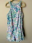 Lilly Pulitzer Romper Pink Blue Girl’s Size L 8-10