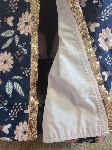 Infant Car Seat Cover Rose Gold Sequin Blue Pink Floral Remove Bow Elastic Back - Picture 8 of 9