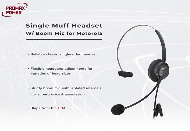 Single Ear Boom Mic HEADSET Motorola TRBO XPR XPR7550 XPR6350 XPR6580 XPR6550
