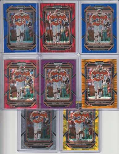 2023 Prizm Draft Picks Emmitt Smith lot / Orange Pulsar / Red Flash / Blue Wave
