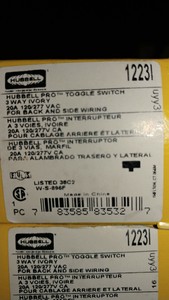 Details About Hubbell Wiring Hbl1223i Toggle 3 Way Switch Extra Heavy Duty 20a 120 277v Ivory