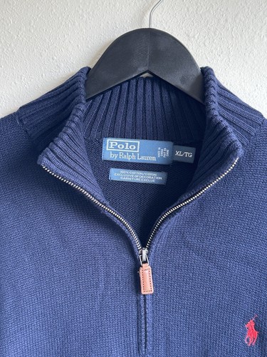 Ralph Lauren Herren 1/4 Zip Pullover Gr. XL Navy Rot Pony - Bild 3 von 15