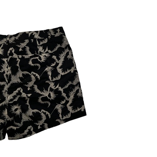 Banana Republic Shorts Women's Floral Flat Front Cotton Chinos Black Tan 12 - Picture 12 of 13