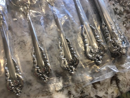 PRO POLISHED WALLACE 5PC GRANDE BAROQUE PLACE SETTING GRAND STERLING SILVER SET - Picture 6 of 9