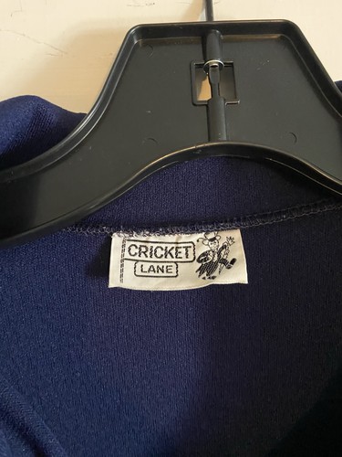 70s Vintage Retro Cricket Lane Leisure Suit Jacket Navy Blue Button Up Size M/L - Picture 5 of 15