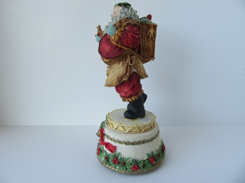 Vintage 9" Santa Claus Musical Ceramic Figurine Wind Up Plays Perfectly - Picture 3 of 7