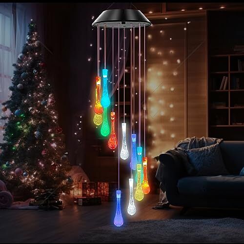 Solar Wind Chimes, Garden Outdoor Decorative Color-Changing Lights, is The 2.0 - Picture 6 of 6