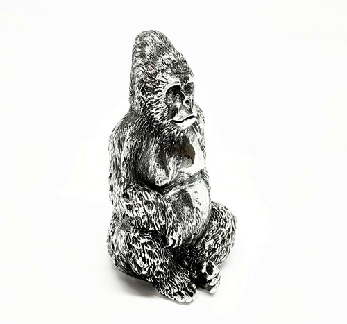 Solid Sterling Silver Bullion Gorilla Figure Hallmarked UK - Picture 3 of 6