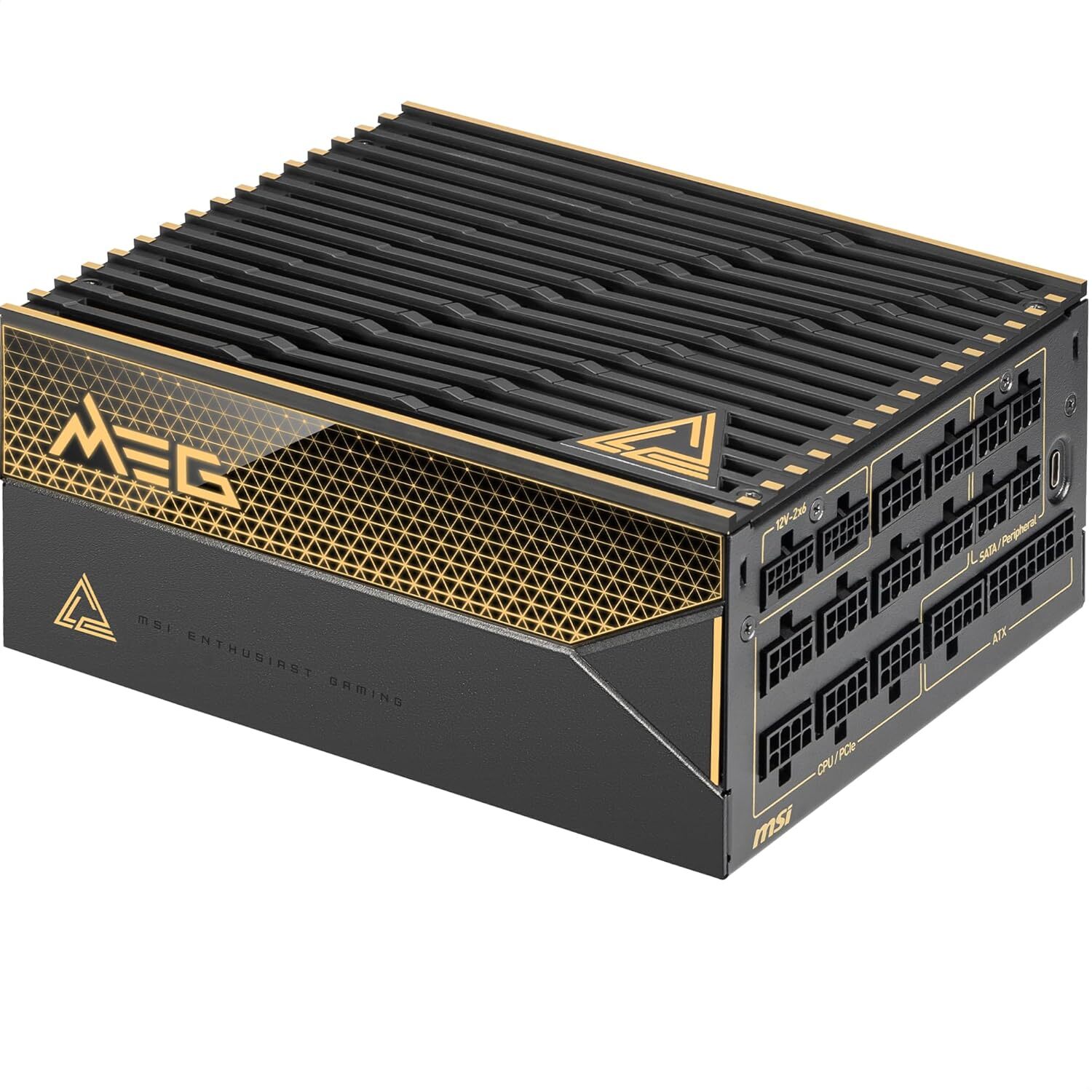 Игровой блок питания MSI MEG Ai1600T PCIE5 ATX 3.1 мощностью 1600 Вт Полностью модульный MEGAI1600TPCIE5