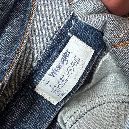 Jeans Wrangler Misses vintage para mujer 8 denim Scovill lavado oscuro corte bota años 80 - Imagen 3 de 9