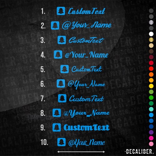 Pegatina de estilos de script de texto personalizado de Snapchat - muchos colores tamaños mango de nombre de usuario - Imagen 23 de 28