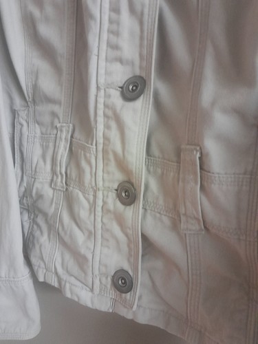 Target Jacket Womens 18 Beige Button Belted Long Sleeve Pockets Canvas Plus Size - Picture 4 of 17