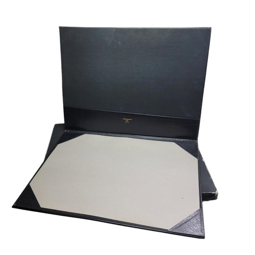 UNUSED Vintage Valentino Geravani Vitello Black Leather Desk Pad Calendar Holder - Picture 8 of 14