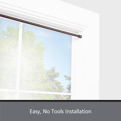 18 in -28 in Adjustable Spring Tension Curtain Rod Chocolate Brown 4 piece - Picture 6 of 12