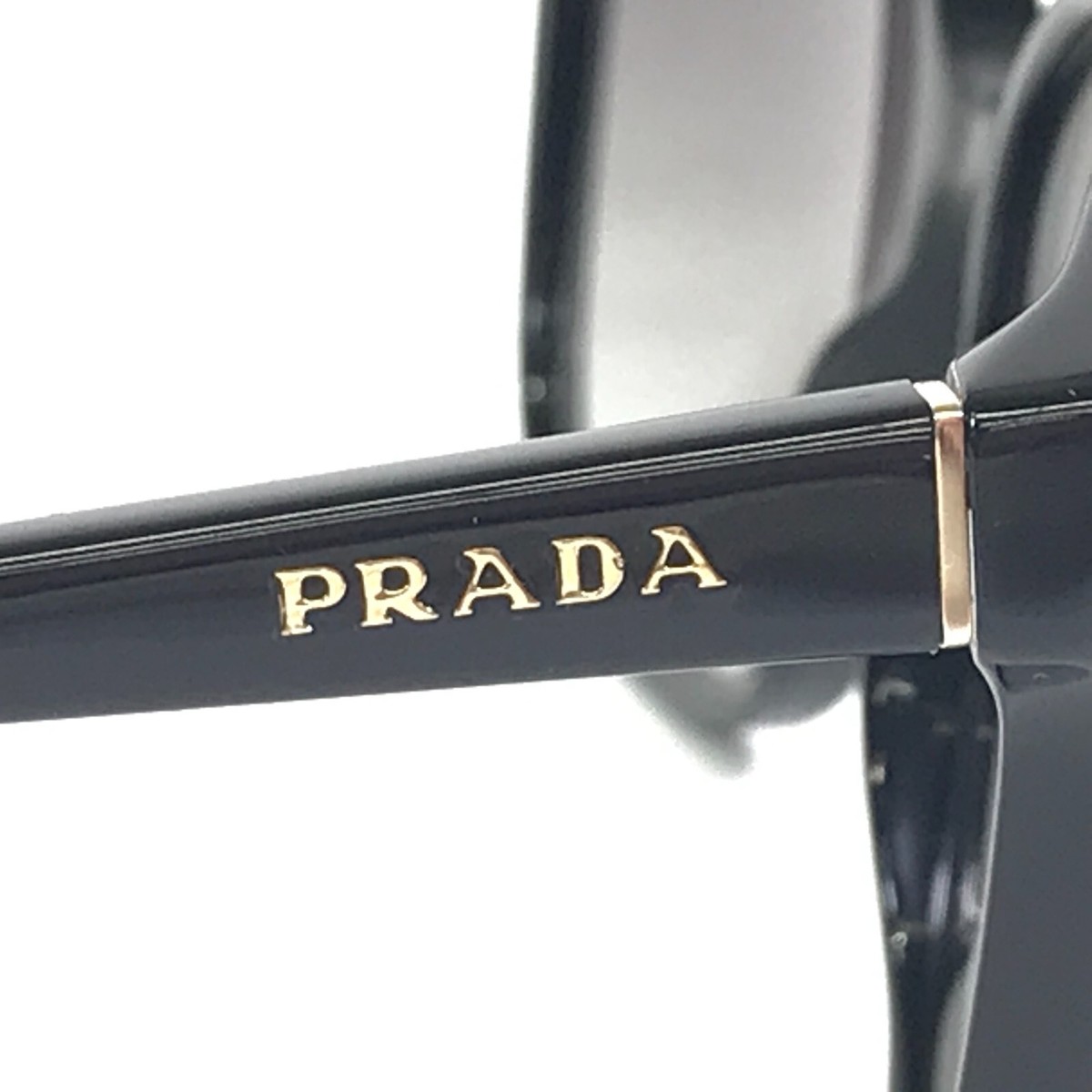 PRADA Sunglasses SPR 01O 1AB-3M1 Black Cat Eye Frames with