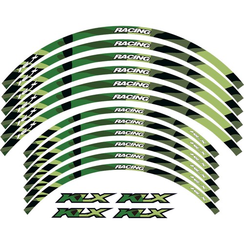 21" 18" RIM STRIPES WHEEL STICKERS FOR 2008-2016 KAWASAKI KLX 450R KLX 250 H T - Picture 4 of 21