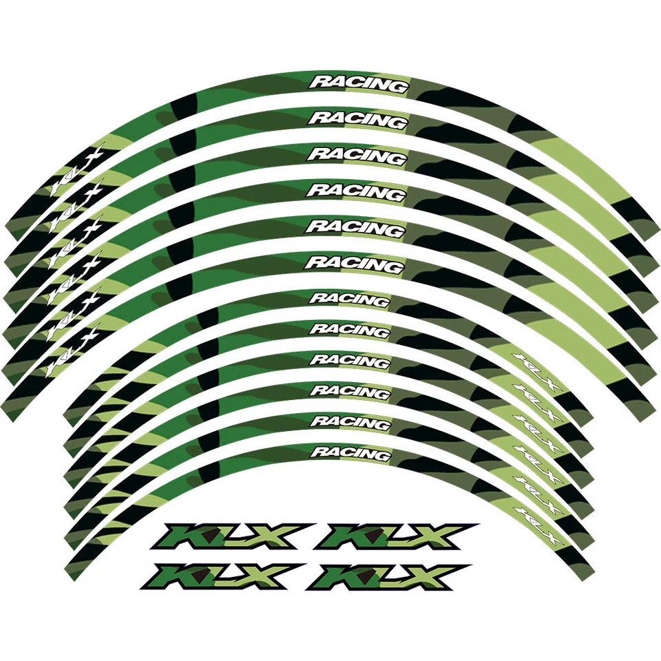 PARA KAWASAKI KLX 400R 2003-2005 400 2000-2016 21" 18" LLANTAS RAYAS PEGATINAS RUEDAS Foto 4 de 4