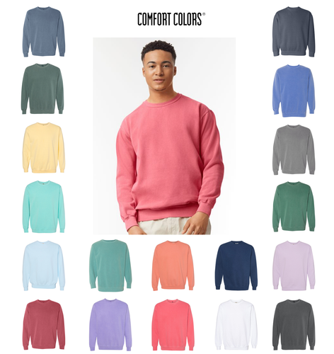 Comfort Colors 1566 Garment Dyed Sweatshirt Ringspun Crewneck Sizes S-3XL *NEW*