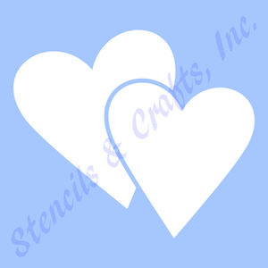 heart stencil double hearts