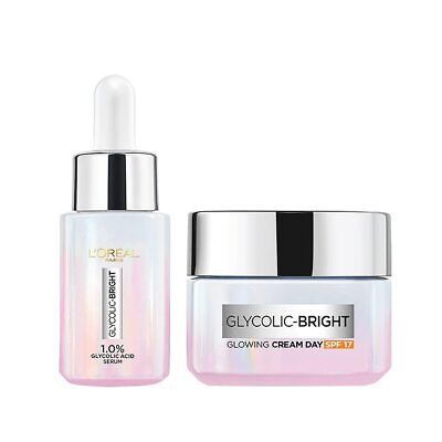 Crème de jour lumineuse glycolique L’Oréal Paris avec FPS 17 et sérum boutiques éclairc...