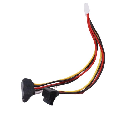 4 Pin Molex IDE Female to 2x SATA Female Right Angle HDD Power Y Splitter Cable - Picture 2 of 10