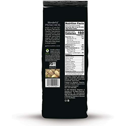 Wonderful Pistachios, Salt and Pepper Flavored, Bag, Salt & Pepper Flavor, 48 - Picture 2 of 9