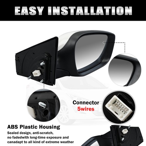 Right Side Electric Door Mirror Assembly For Hyundai Elantra 2011-13 Manual Fold - Picture 5 of 15