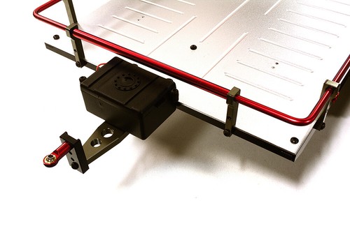 Red V2 Machined Alloy Flatbed Dual Axle Trailer Kit for 1/10 Scale RC Cars - Picture 3 of 6