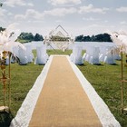 Preboun Wide Natural Burlap Wedding Aisle Runner with Lace Jute Rustic Burlap...