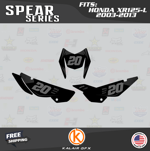 Kit de calcomanías gráficas para Honda XR125L XR 125L (2003-2013) serie Spear - humo - Imagen 3 de 6