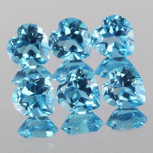 Emerald Cut Faceted Blue Topaz 500Ct.//6 Pcs Swiss Blue Topaz Loose Gemstones