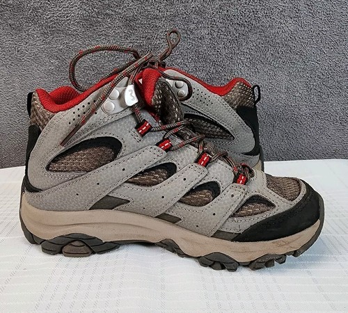 Merrell Moab 3 Mid MK265701 Kids Boulder Red Leather Ankle Boots Sz 1.5 NIB - Picture 3 of 10