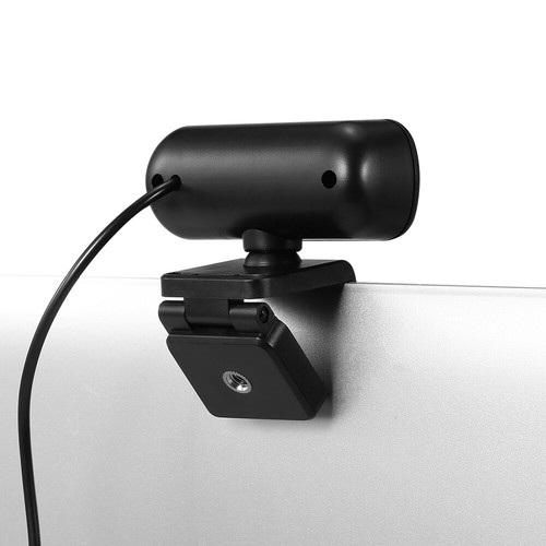 1080P Wide-angle Webcam Video Conference Camera USB with Lens Cap & Tripod Black - Picture 9 of 11