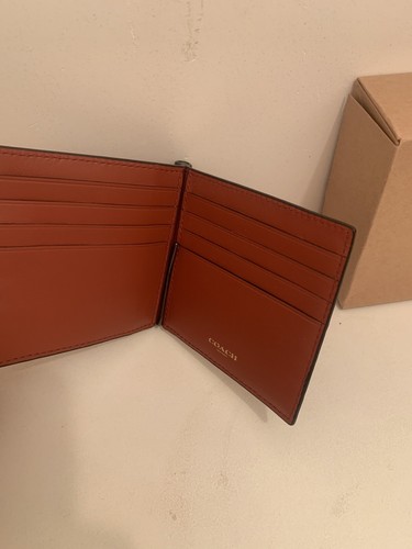 Coach Mens Leather Wallet, Billfold Money Clip. Genuine - Picture 2 of 2