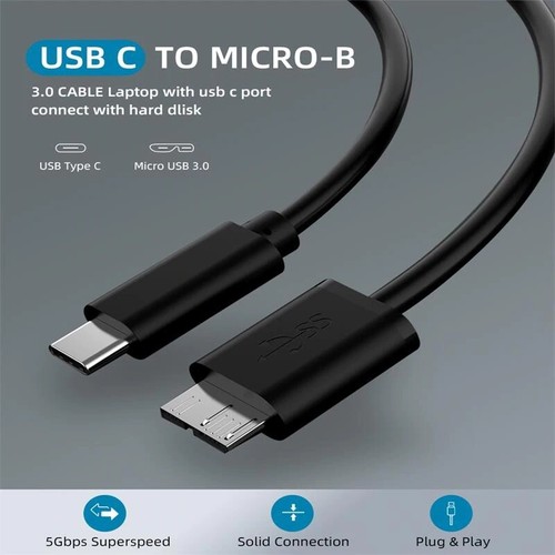 USB 3.1 Type C USB-C to Micro B Male Converter Hard Disk Drives Cable Cord AU - Picture 3 of 9