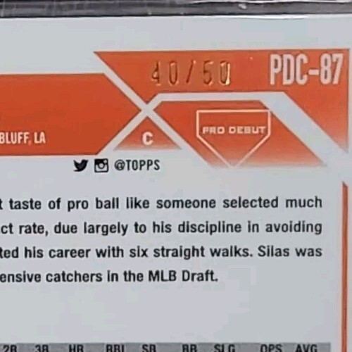 2023 TOPPS CHROME PRO DEBUT #PDC-87 Sirlas Ardoin Gold Mini Diamond /50 - Picture 3 of 3
