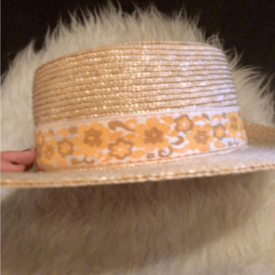 NEW! lack of Color Straw Magnolia boho boater | eBay display picture 2