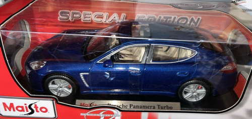 1:18 Porsche Panamera Turbo Maisto Blue Diecast Car Model Car Toy Car - Picture 3 of 10