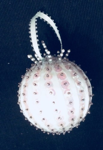 Vintage Beaded Sequined Beribboned Christmas Tree Ornaments 4 Pieces Handmade #E - Picture 10 of 12