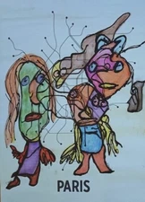 neo expressionist ink painting on paper by Phil Demise Smith