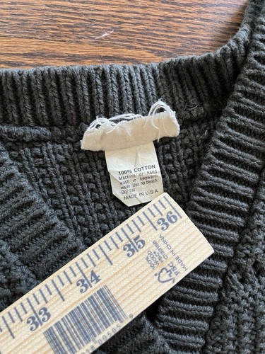 Vintage Winona Knits Women's Cardigan Sweater Dark Green Vest Sz Unknown - Foto 7 di 9