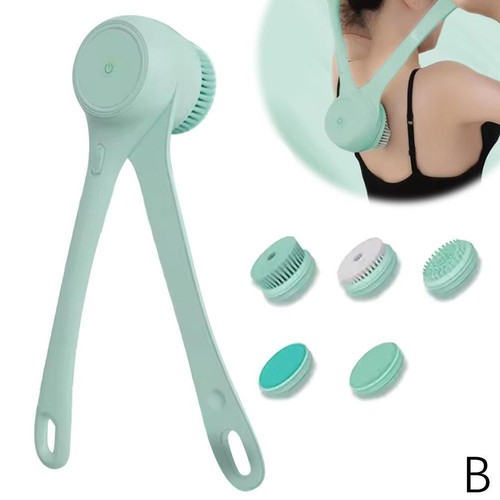 Electric Long Handle Bath Brush with 5 Brush Heads H9Y9 Powerful Scrubbing J0C/ - Picture 17 of 19