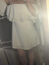 Fashion Nova White Mini Dress Size Medium