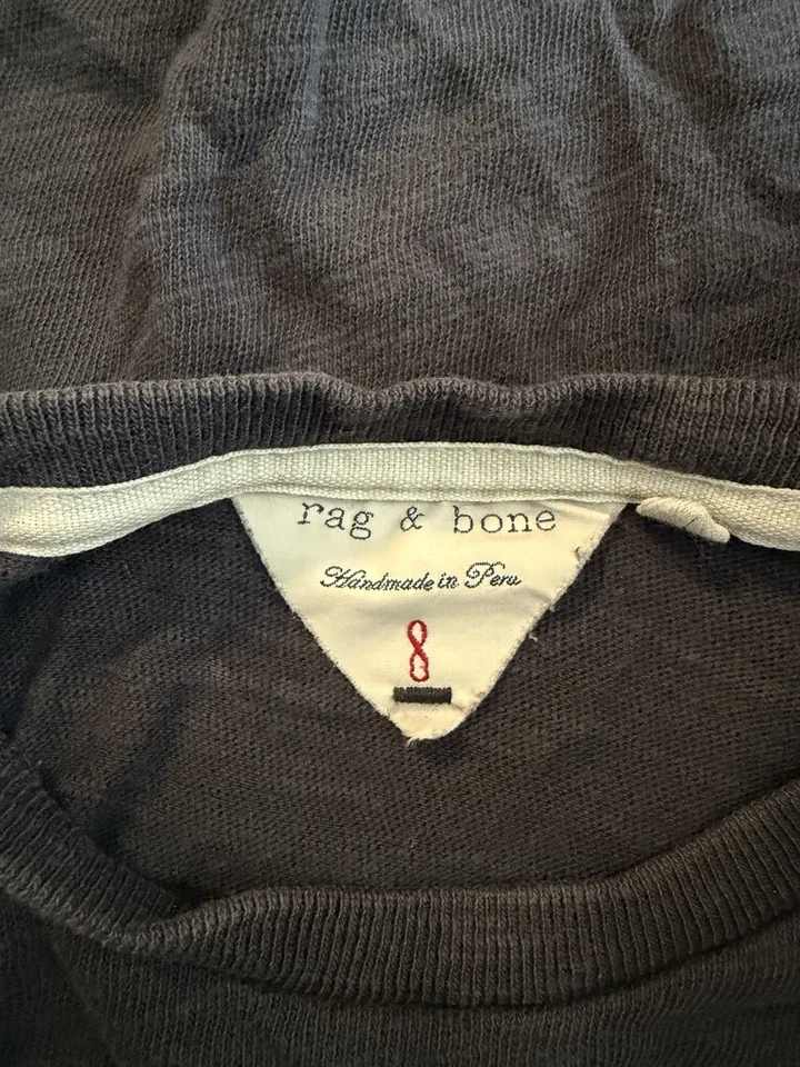 Camiseta Rag & Bone Niños Negra Talla 8 100% Algodón Foto 2 de 4