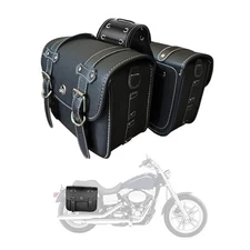 Motorcycle Saddlebags, Scooter Powersports Faux Leather Saddle Bags, Small